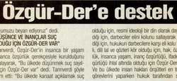 ÖZGÜR-DER'E DESTEK