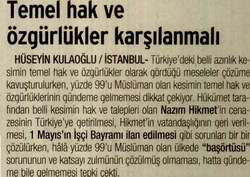 TEMEL HAK VE ÖZGÜRLÜKLER KARŞILANMALI