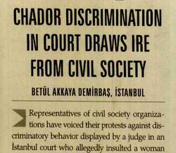 CHADOR DISCRIMINATION IN COURT DRAWS IRE FROM CIVIL SOCIETY