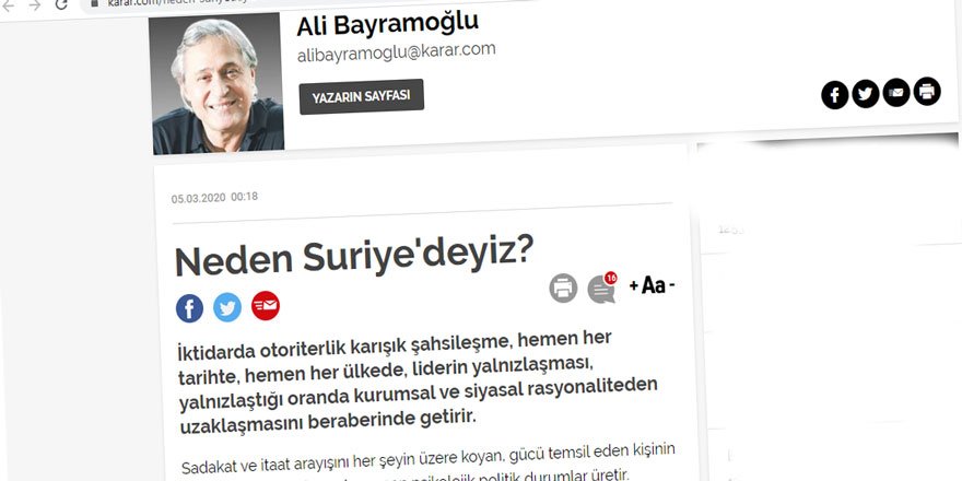 İdlib Bahsinde Bile Sözü “Erdoğan’ın Otoriterliği”ne Getirmek Liberalliğin Maharetlerinden Olsa Gerek!