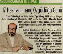 17 HAZİRAN İNANÇ ÖZGÜRLÜĞÜ GÜNÜ