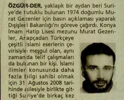 DIŞİŞLERİ; MURAT GEZENLER İÇİN HAREKETE GEÇSİN!
