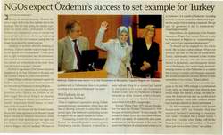 NGOS EXPECT OZDEMIRS SUCCESS TO SET EXAMPLE FOR TURKEY