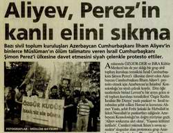Aliyev, Perez'in Kanlı Elini Sıkma