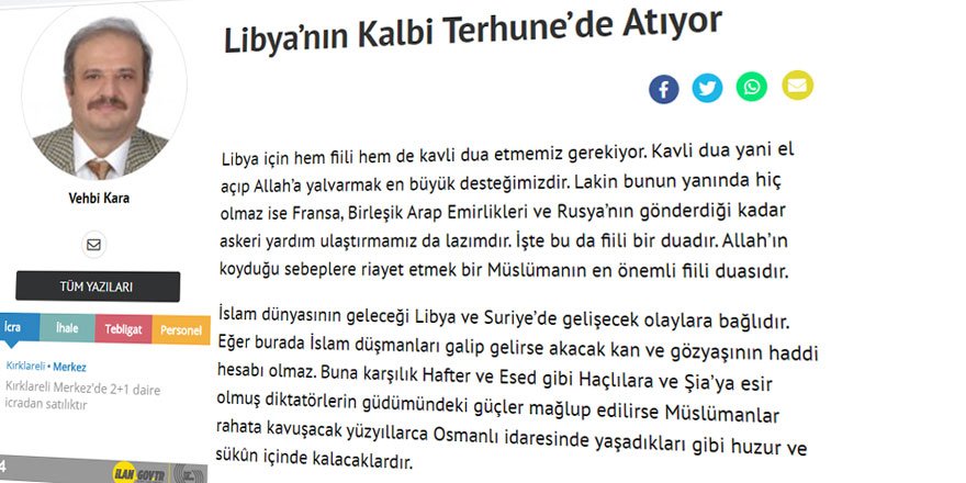 ‘İslam Dünyasının Geleceği Libya ve Suriye’de Gelişecek Olaylara Bağlıdır’