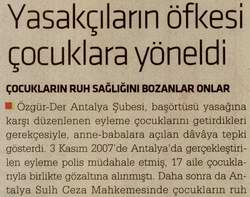 YASAKÇILARIN ÖFKESİ ÇOCUKLARA...