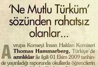'Ne Mutlu Türküm' sözünden rahatsız olanlar...