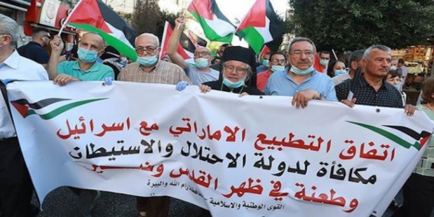 İsrail-BAE normalleşme anlaşması Gazze'de protesto edildi
