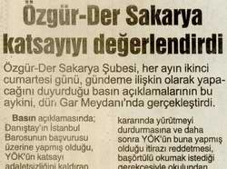 Özgür-Der Sakarya Katsayıyı Değerlendirdi