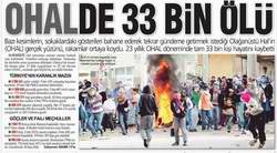 OHAL’de 33 Bin Ölü
