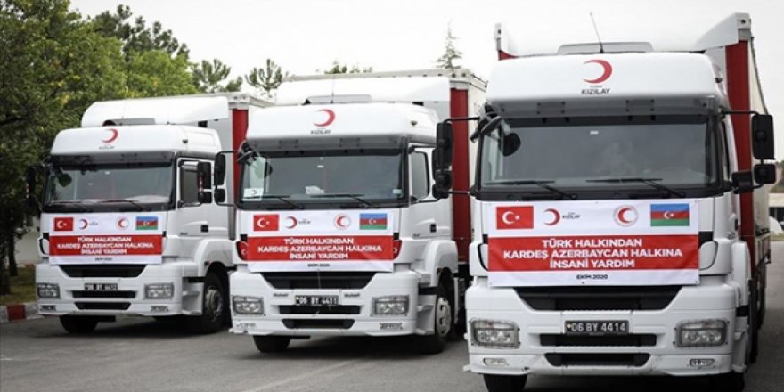 Kızılay'dan Azerbaycan'a yardım konvoyu
