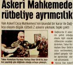 Askerî Mahkemede Rütbeliye Ayrımcılık