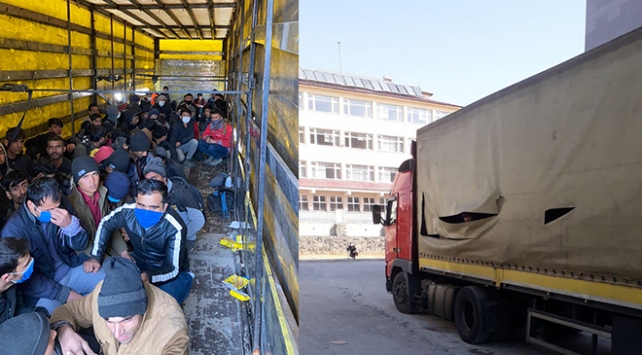 Sahte gümrük mührü ile kapatılan tırdan 210 göçmen çıktı