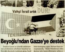 Beyoğlu'ndan Gazze'ye Destek