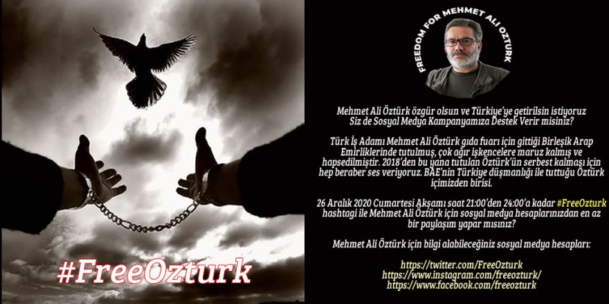 Mehmet Ali Öztürk’e bu akşam destek kampanyası yapılacak