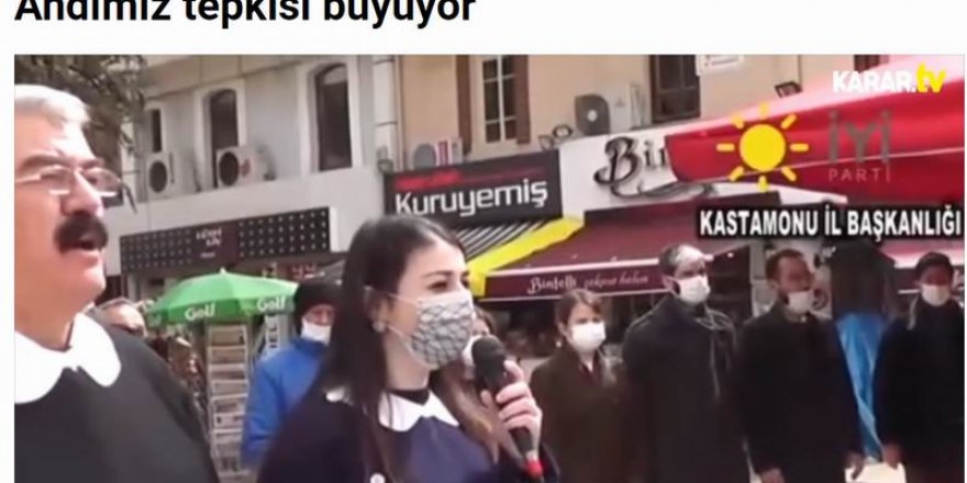 Karar gazetesi İYİ Partililerin komik eylemini çok beğenmiş