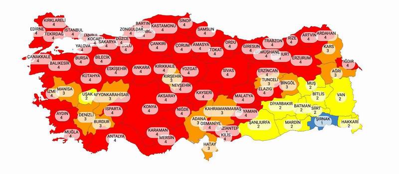 Risk haritası güncellendi