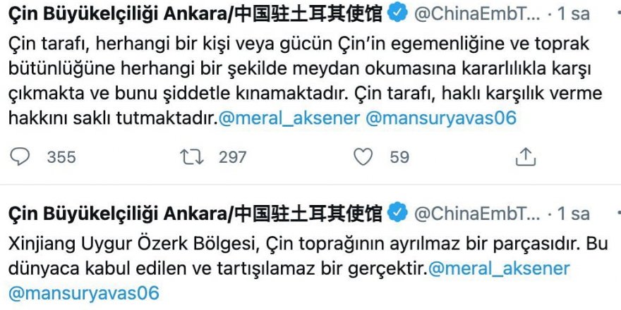 Çin Büyükelçiliğinin küstahlığı ve MHP’nin zilleti