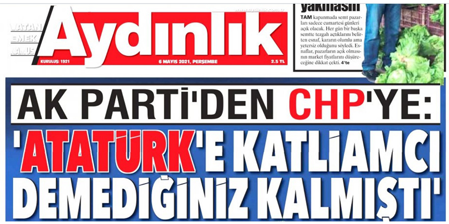 Aydınlık gazetesi AK Parti üzerinden CHP’ye nota veriyor!