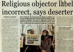 Religious Objector Label Incorrect, Says Deserter