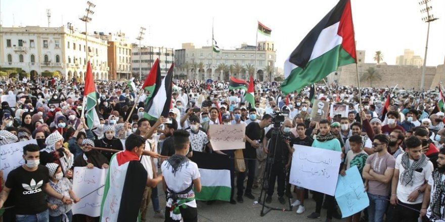 Libya'da Filistin ile dayanışma gösterisi düzenlendi