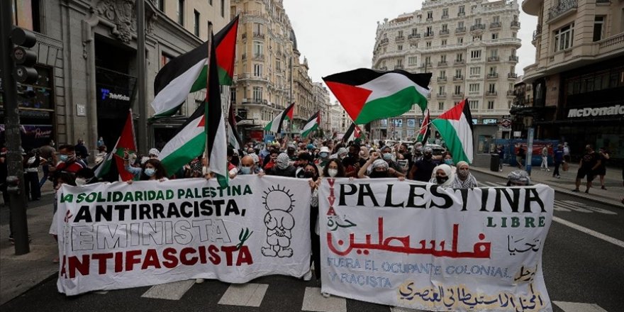 Madrid'de Filistin'e destek yürüyüşü düzenlendi