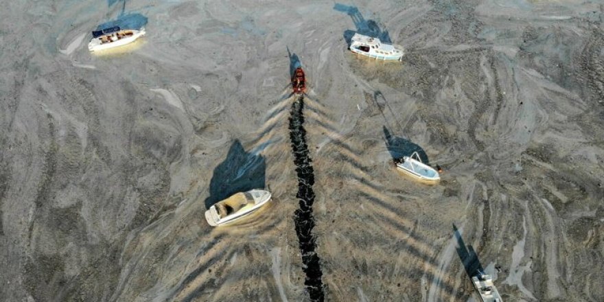 Müsilaj felaketinin son hali havadan görüntülendi