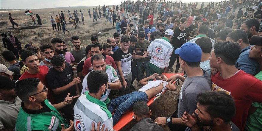 Gazze sınırındaki gösterilerde 41 Filistinli ile 1 Siyonist asker yaralandı
