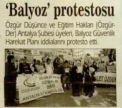 Antalya'da Balyoz Protestosu