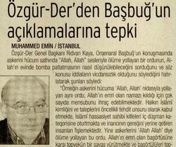 Özgür-Der'den Başbuğ'un Açıklamalarına Tepki