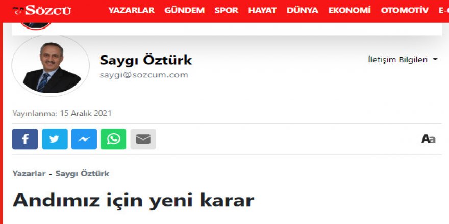 Sözcü’nün komik  “Andımız” takıntısı!