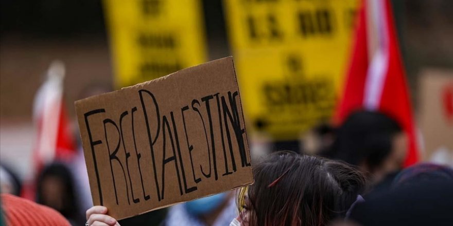 Washington'da gösteri yapan Filistinliler gözaltına alındı