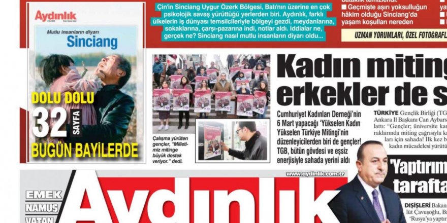 Aydınlık'tan Doğu Türkistan için, "Mutlu insanların diyarı" başlıklı bülten