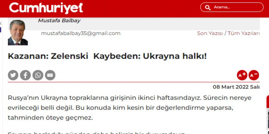 Ukrayna’nın Rusya’ya direnme hakkı yok mu?