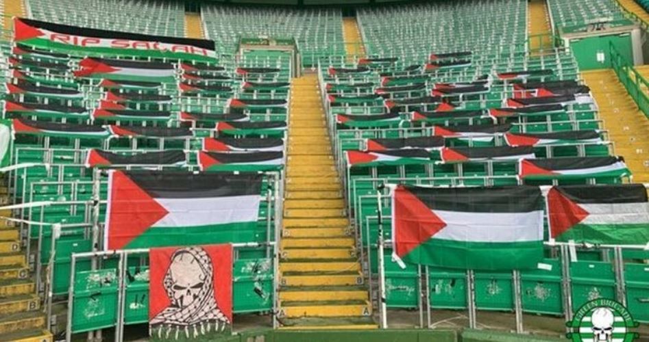 İngiliz futbol kulübü tribünlerde Filistin bayrağı açtı