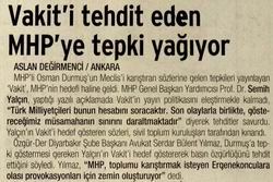 Vakit'i Tehdit Eden MHP'ye Tepki Yağıyor
