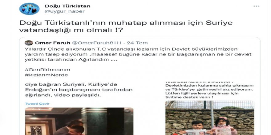 Çakma hesaplarla Doğu Türkistan davası istismar edilmeye çalışılıyor