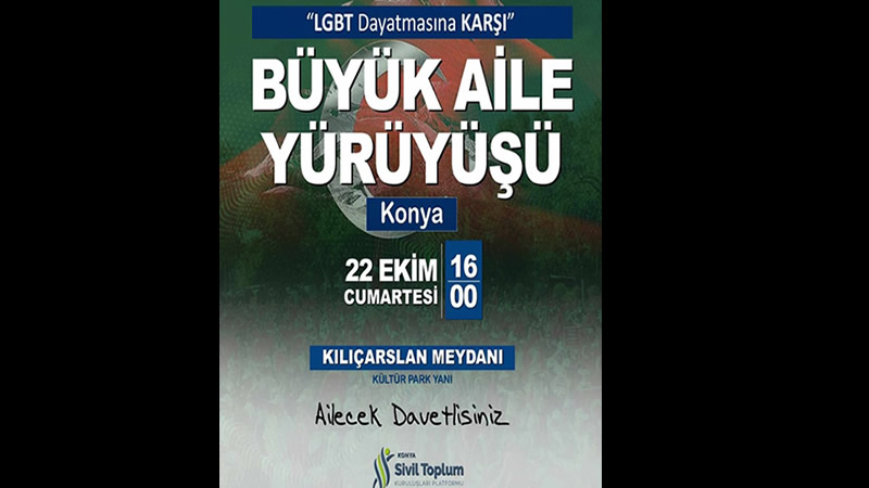 Konya’da LGBT dayatmasına karşı büyük aile yürüyüşüne davet