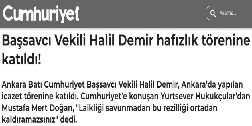 Hafızlık icazet törenine katılma suçu!