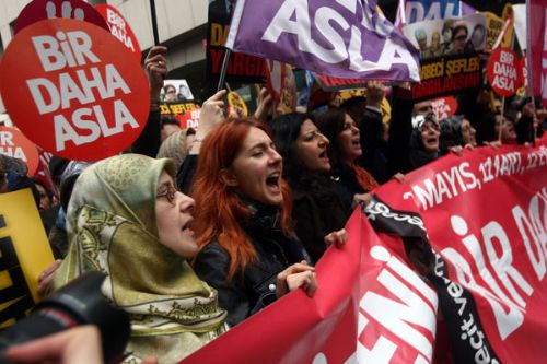 Taksimde 28 Şubat Protestosu