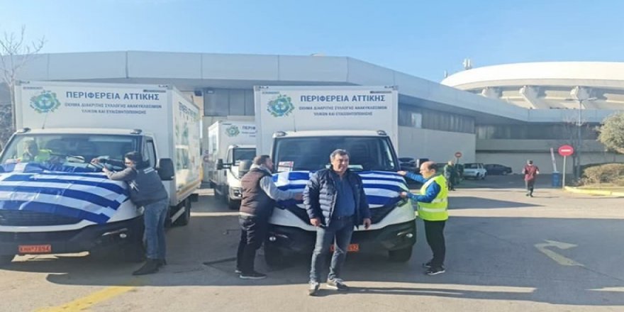 Yunanistan'dan 48 kamyonetlik yardım konvoyu