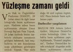 Yüzleşme Zamanı Geldi