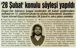 28 Şubat Konulu Söyleşi Yapıldı