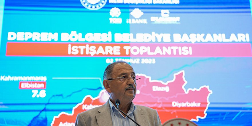 Deprem Bölgesi Belediye Başkanları İstişare Toplantısı yapıldı