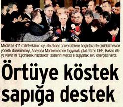Örtüye Köstek Sapığa Destek
