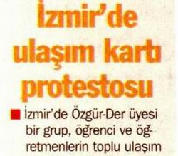 İzmir'de Ulaşım Kartı Protestosu