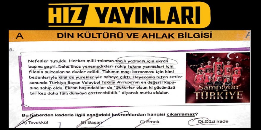 Hız Yayınları’na ait deneme sınavı ortaokul çocuklarına ne öğretmeyi amaçlıyor?