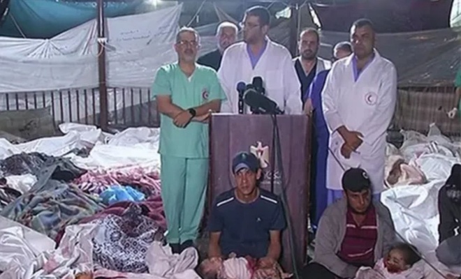 Doktorlar el-Ahli hastanesinde cenazelerin başında dünyaya haykırdılar!