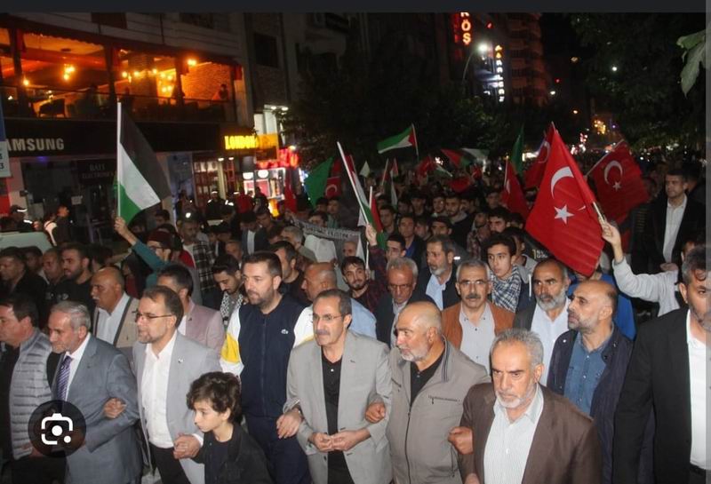 Elazığ'da Gazze’ye selam, siyonist İsrail'e lanet mitingi düzenlendi
