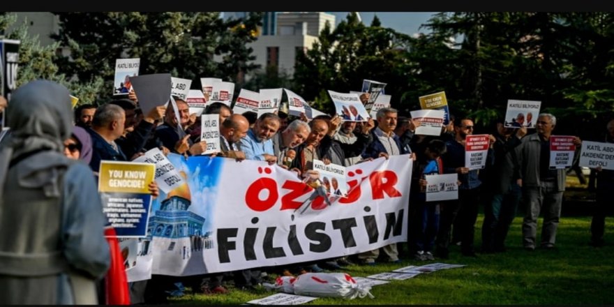 Ankara'da İslami kuruluşlar katil ABD'yi Büyükelçilik önünde protesto etti